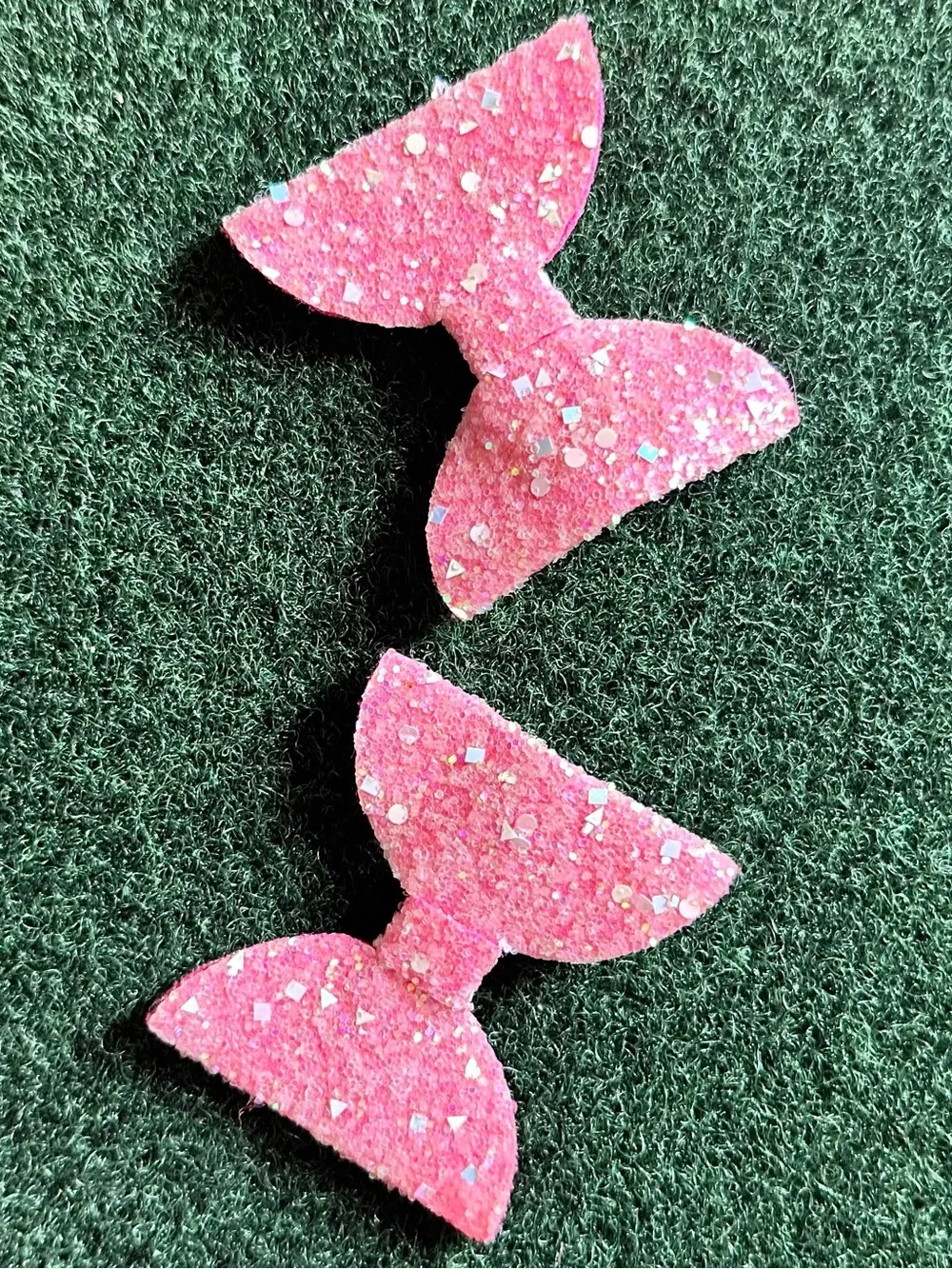 Pink Glitter Bow Hair Clips - Kids Accessories